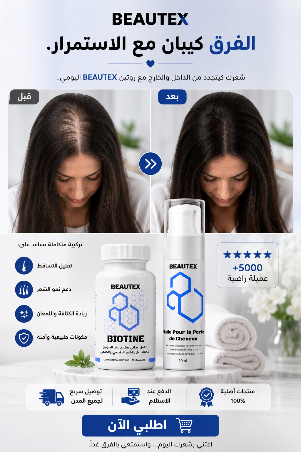 PACK BEAUTEX huil-anti-chute ET   biotine